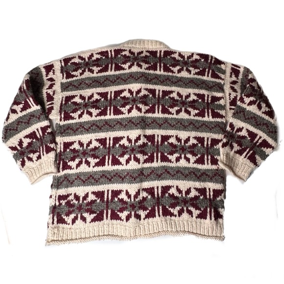 REY WEAR Vintage 100% Wool Cardigan Sweater Sz L- XL Oversized UNISEX - Picture 3 of 12